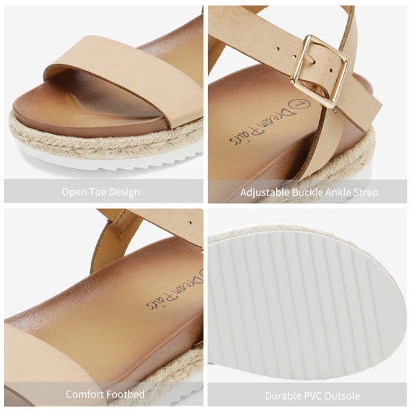 Espadrille Platform Sandals - NUDE PU - 3